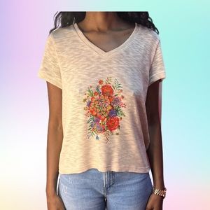 Floral graphic tee pressed by TZB